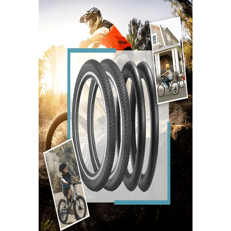 PACK 2 NEUMATICOS Y 2 CAMARAS SCHRADER ARO 20X2.125 - 1