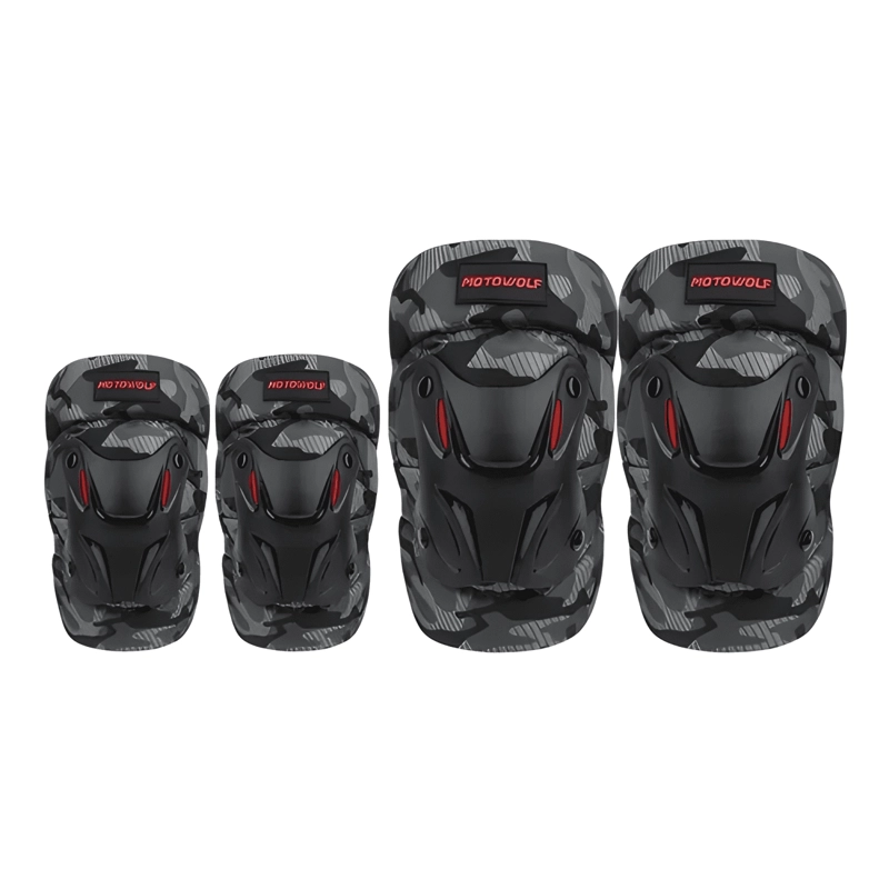 RODILLERAS Y CODERAS MOTOCICLISMO MOTOWOLF 1010CA NEGRAS - 3