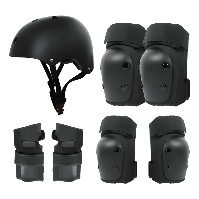 SET 7 PIEZAS PROTECCIONES CASCO BICICLETA SKATE PATIN #7 - 1