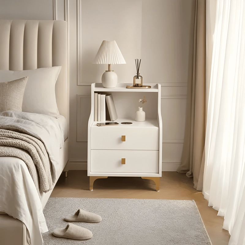 VELADOR 2 NIVELES CARGADOR INALAMBRICO HOMER 40X34X58 BLANCO - 4