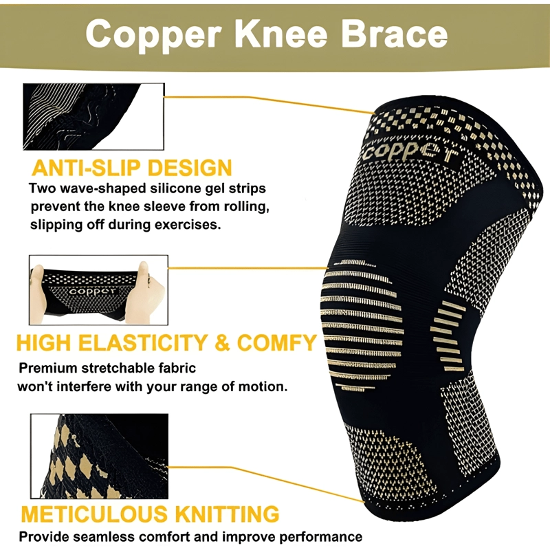 RODILLERA DE COMPRESION CON FIBRA DE COBRE TALLAS S M L - 3