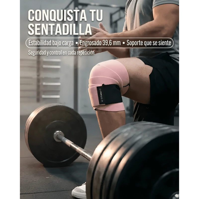 PAR RODILLERAS ELASTICAS PELTA CROSSFIT TITANFIT - 1