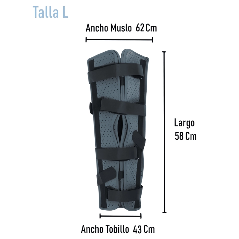 INMOVILIZADOR ORTESIS DE RODILLA AJUSTABLE LARGO TALLA L - 3