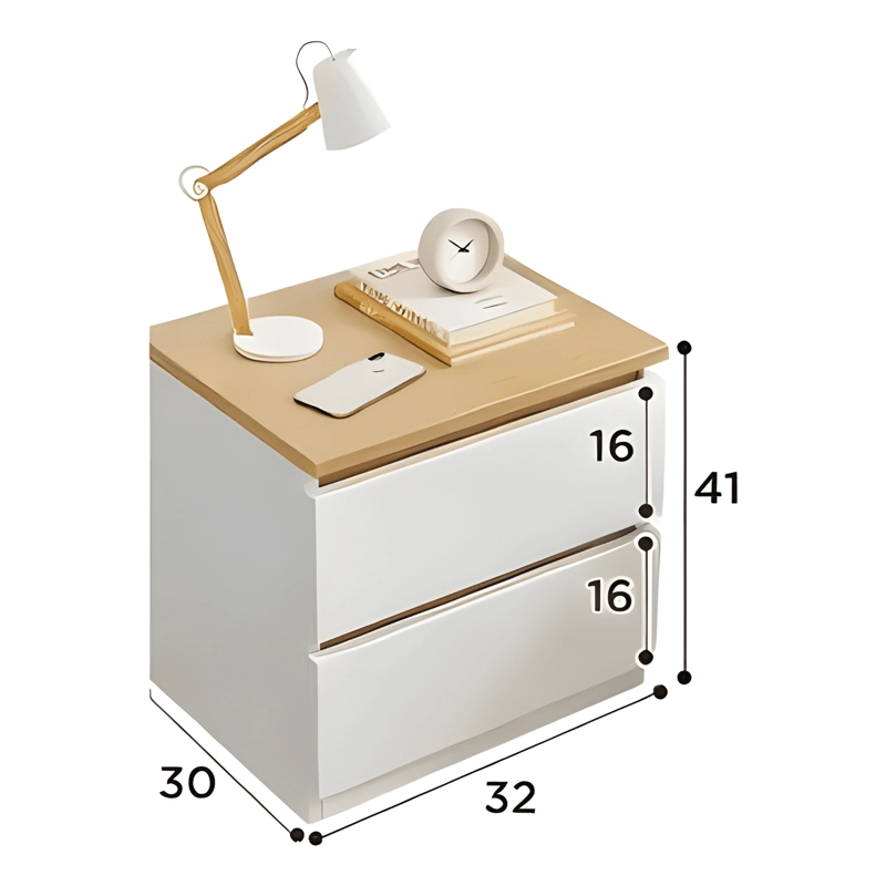 VELADOR DOBLE CAJON ESTILO NORDICO 41X30X32CM BLANCO - 4