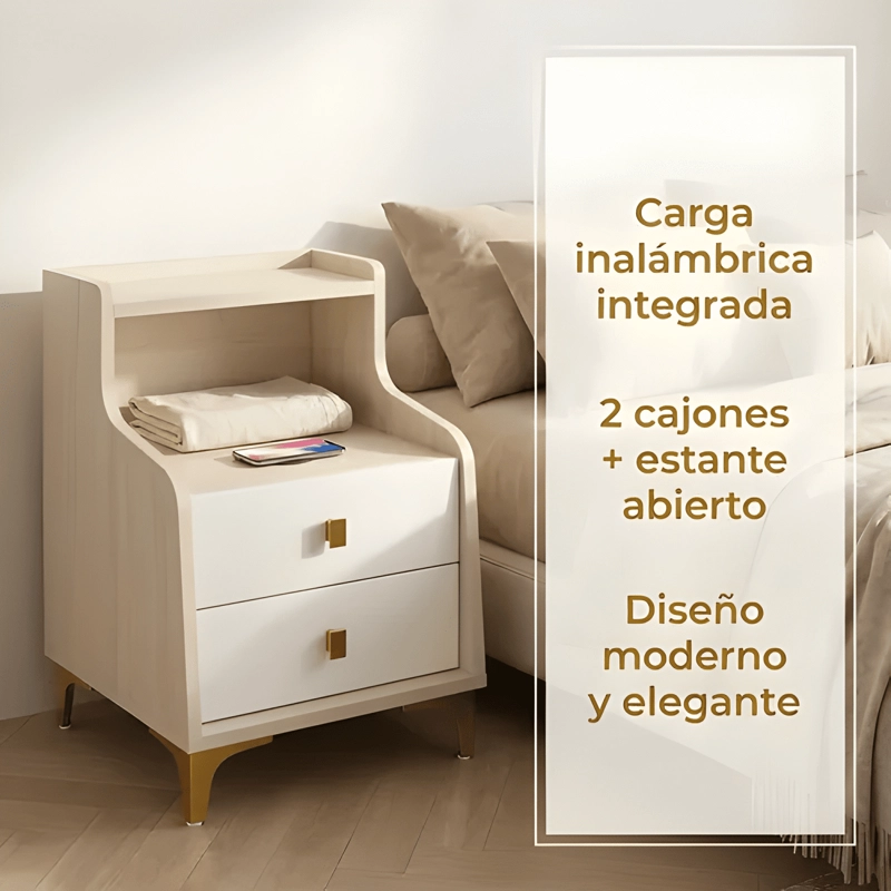 VELADOR 2 NIVELES CARGADOR INALAMBRICO 40X34X58 MARRON #2 - 1