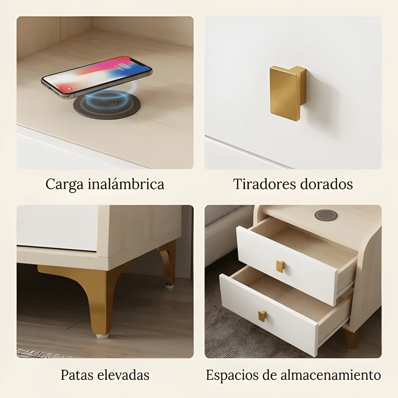 VELADOR 2 NIVELES CARGADOR INALAMBRICO 40X34X58 MARRON #2 - 3