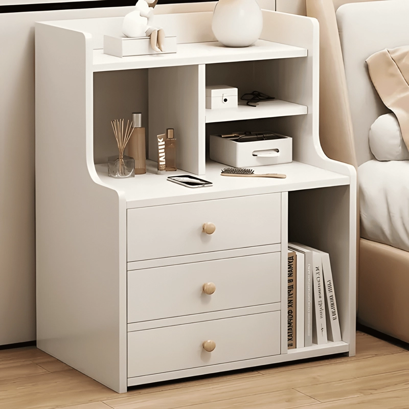 VELADOR 3 NIVELES CON CAJONES MATE 48X30X70CM BLANCO #1 - 1