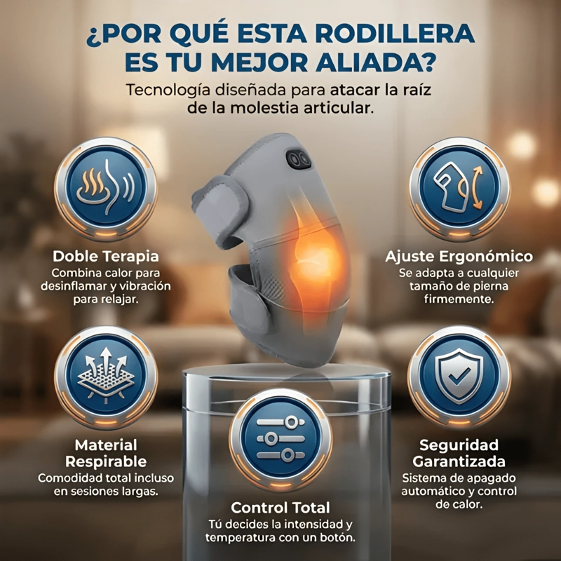 RODILLERA TE RMICA MASAJEADOR ARTRITIS VIBRACION CALOR - 3