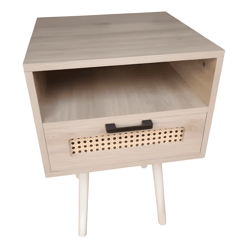 PAR DE VELADORES NORDICOS CON RATAN M02 59X40X40 - 2