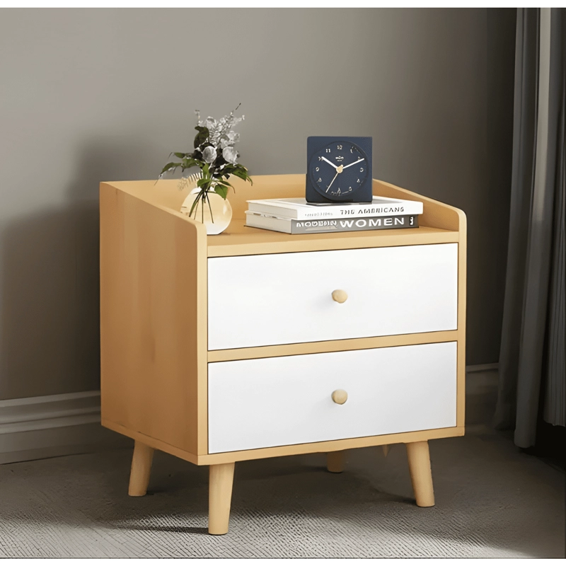VELADOR 2 CAJONES MODERNO MDF MATE 37X30X48CM MARRON CLARO - 2
