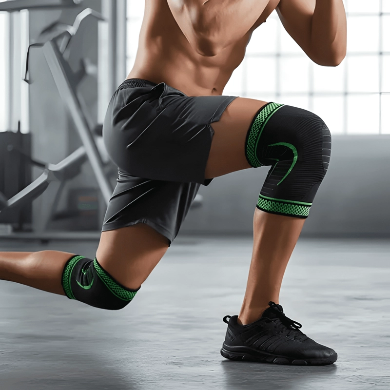 PACK 2 RODILLERAS MARIN CROSSFIT COMPRESION NEGRO Y VERDE - 2