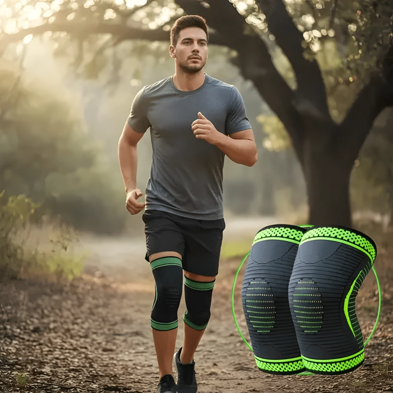 PACK 2 RODILLERAS MARIN CROSSFIT COMPRESION NEGRO Y VERDE - 4