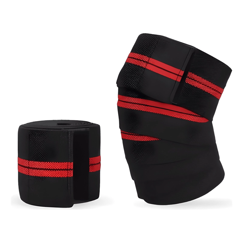 RODILLERA JINGBA ELASTICADA CROSSFIT POWERLIFTING NEGRA - 2