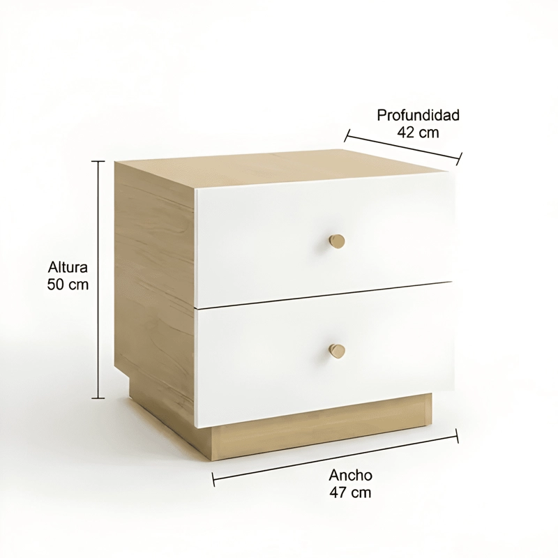 VELADOR 2 NIVELES CON CAJON MESITA MODERNO 50X42X47CM - 2