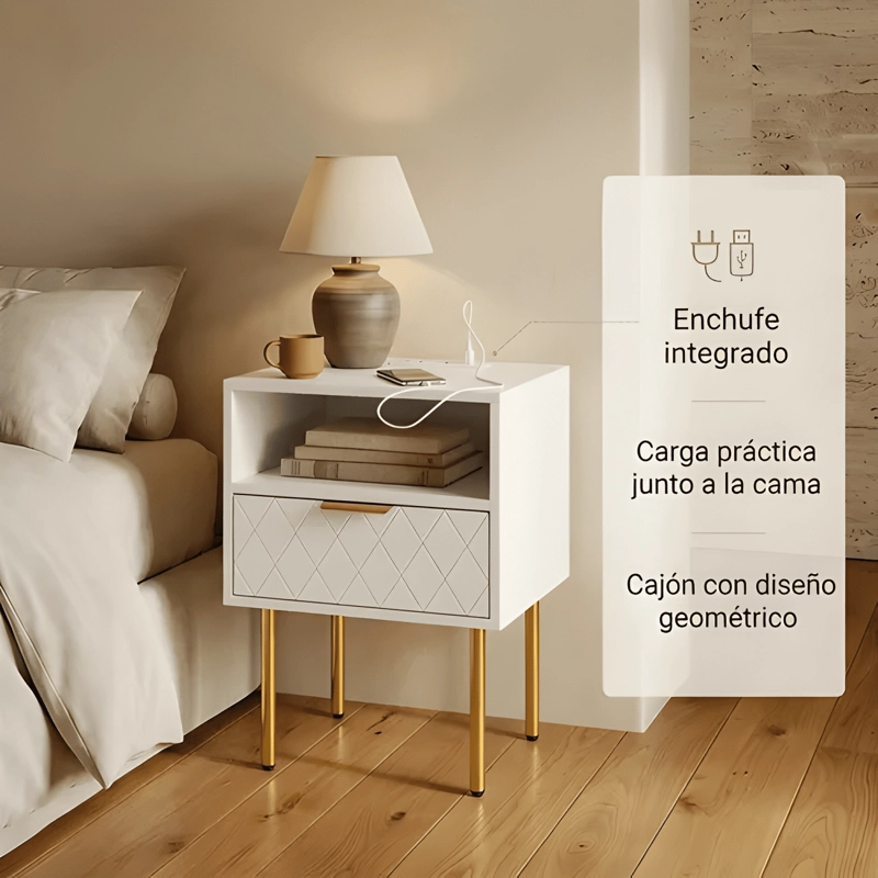 VELADOR HOMER DESIGN EUROPEO ENCHUFES MATE 40X30X57CM BLANCO - 1