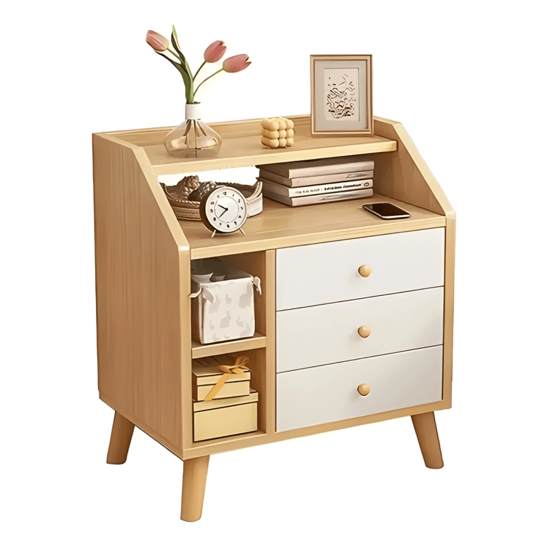 VELADOR NORDICO DE DORMITORIO 4 NIVELES Y 3 CAJONES - 1
