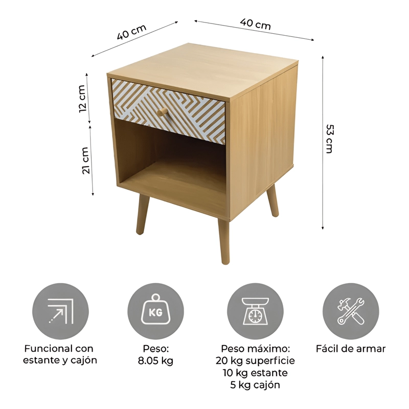 VELADOR TOP LIVING MOON MINIMALISTA MODERNO MARRON CLARO - 3