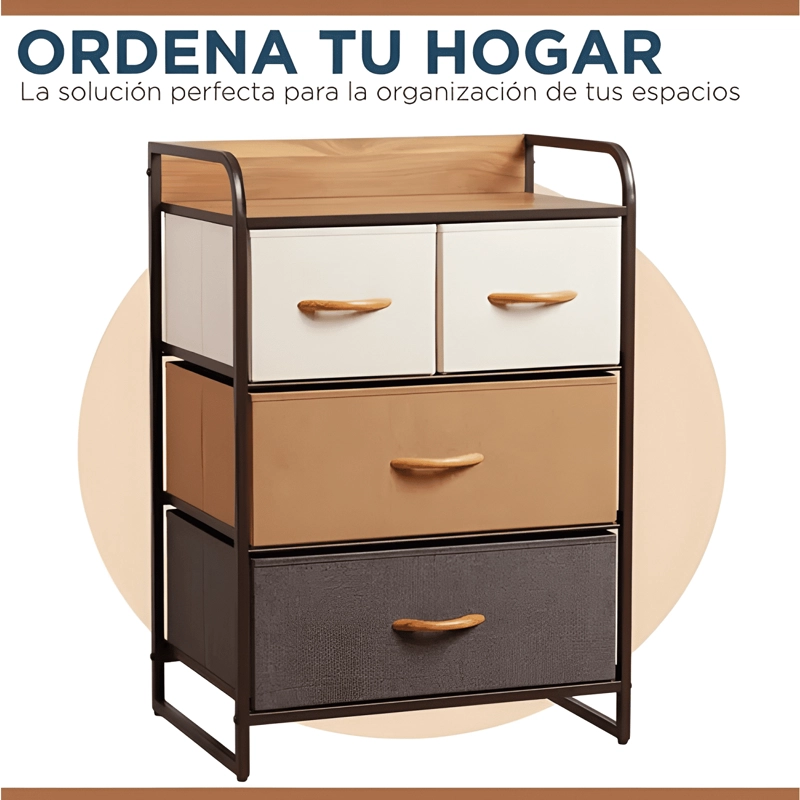 CAJONERA CARRY ALL 4 CAJONES TELA ESTRUCTURA METALICA - 2