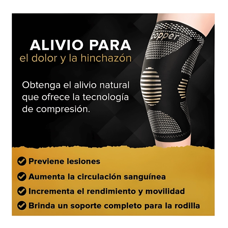 RODILLERA DE COMPRESION CON FIBRA DE COBRE - 2