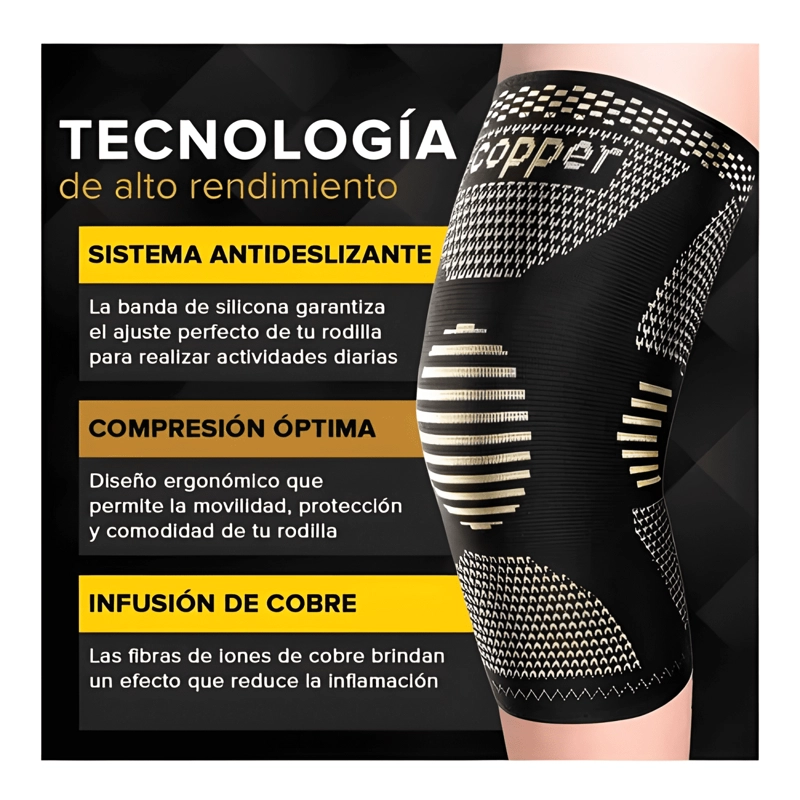 RODILLERA DE COMPRESION CON FIBRA DE COBRE - 3