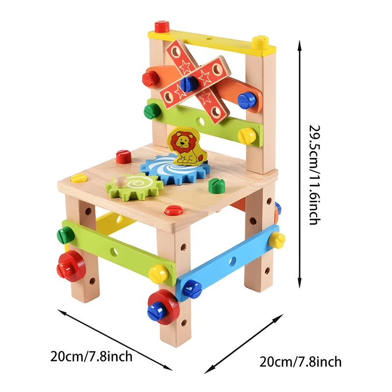 KIT DE HERRAMIENTAS SILLA BANCO ARMABLE PARA NIÑOS - 1