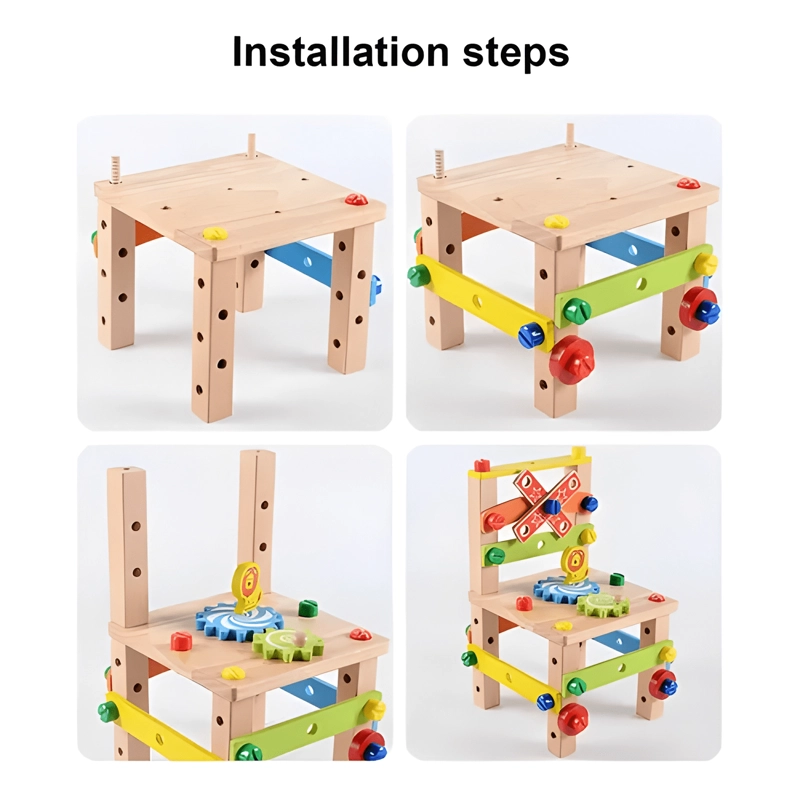 KIT DE HERRAMIENTAS SILLA BANCO ARMABLE PARA NIÑOS - 4