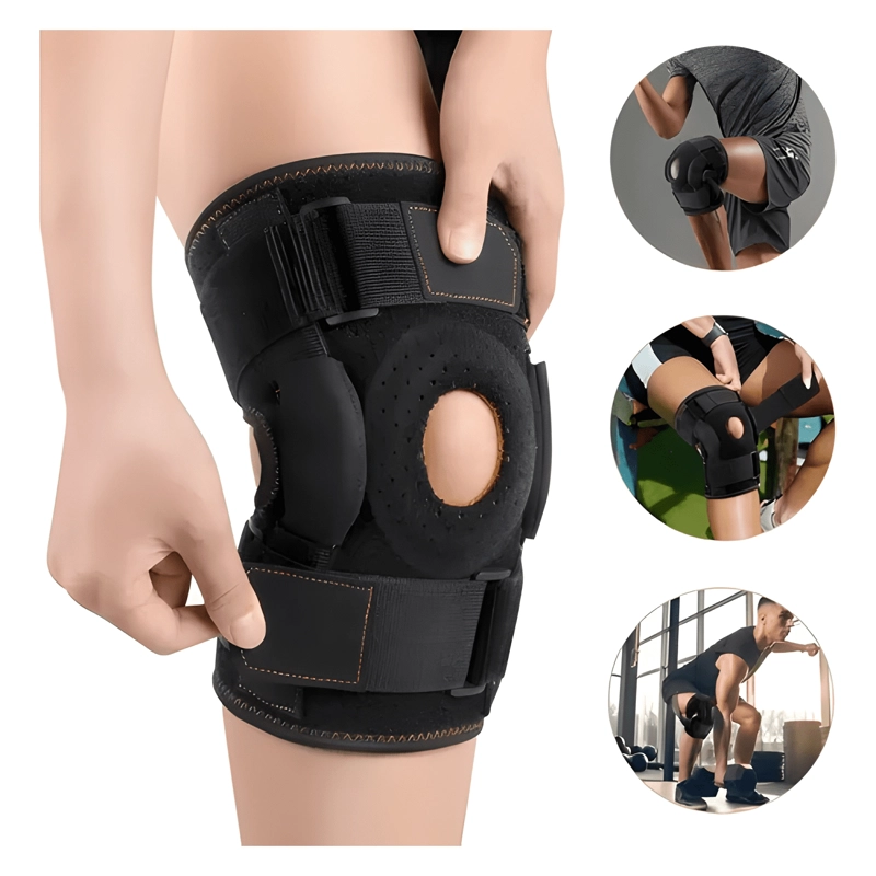 RODILLERAS NEOPRENO PLACAS DE ACERO FITNESS TALLA M NEGRAS - 1