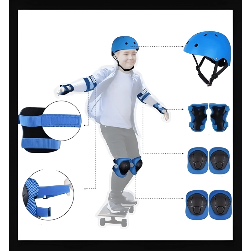 KIT PROTECCION DE PATIN CON CASCO NIÑO RODILLERA CODERA - 1