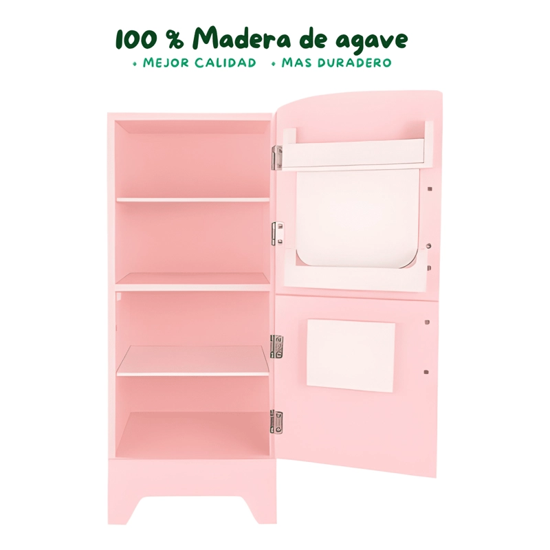 REFRIGERADOR DE MADERA PARA NIÑOS JUEGO DE IMITACION - 1