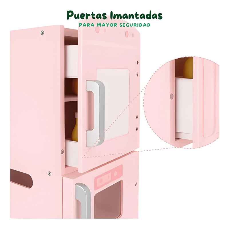 REFRIGERADOR DE MADERA PARA NIÑOS JUEGO DE IMITACION - 3