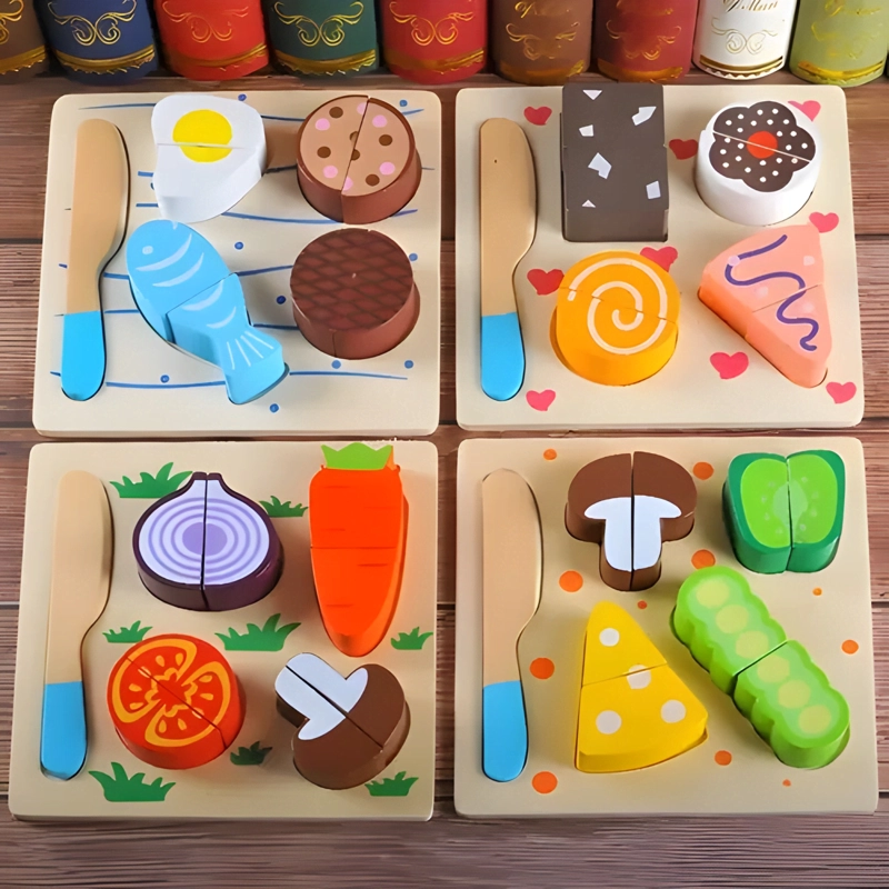 JUGUETE COCINA CORTAR ALIMENTOS MADERA KB-37A-D - 4