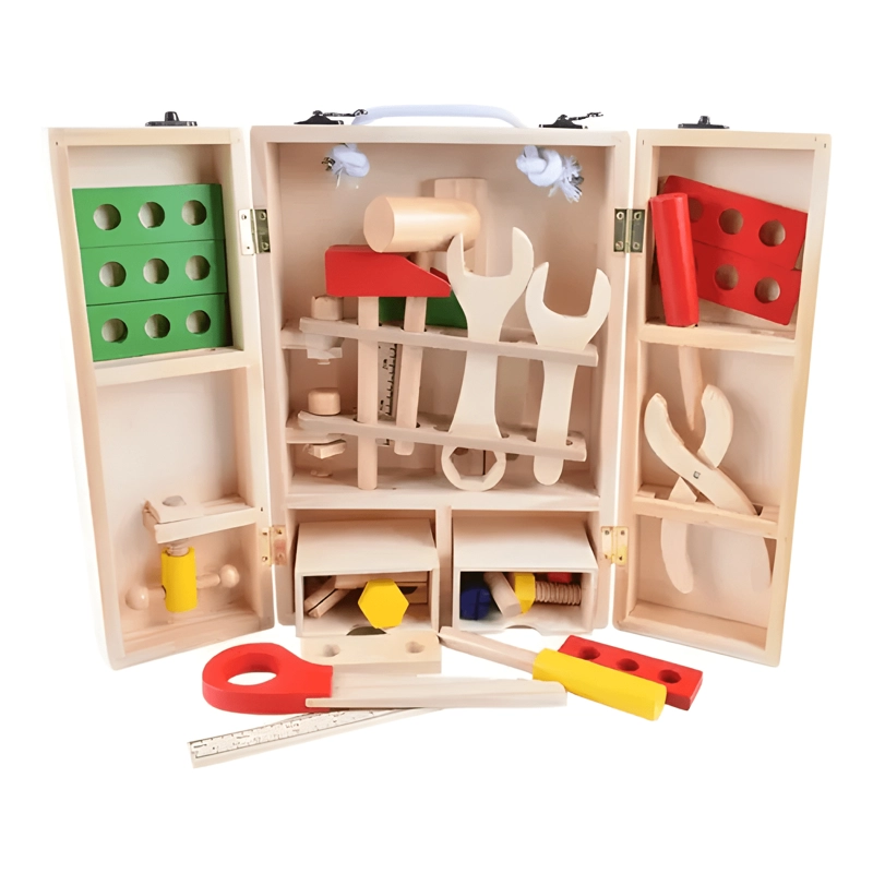 KIT DE HERRAMIENTAS DE MADERA DIDACTICO PARA NIÑOS - 1