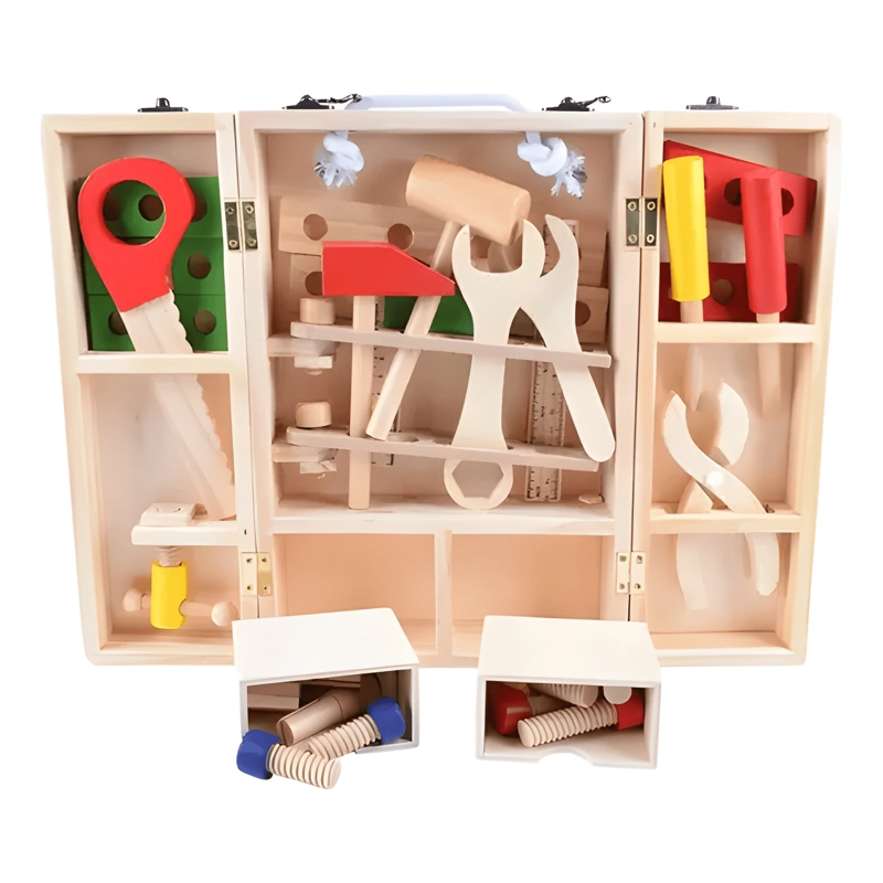 KIT DE HERRAMIENTAS DE MADERA DIDACTICO PARA NIÑOS - 4