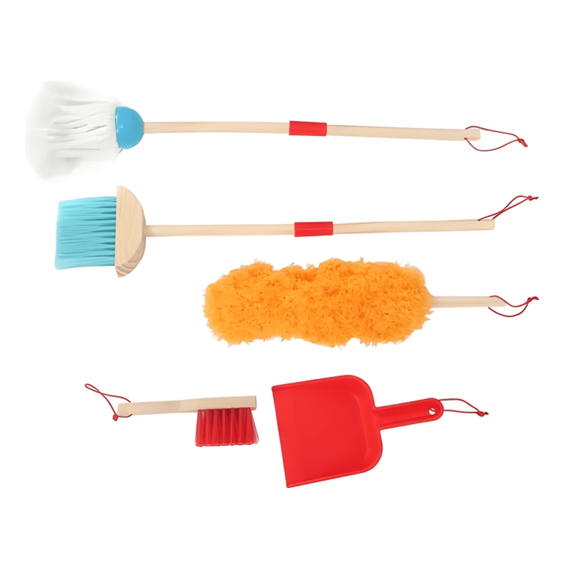 SET DE ASEO MONTESSORI DE MADERA PARA NIÑOS 6 PIEZAS - 2
