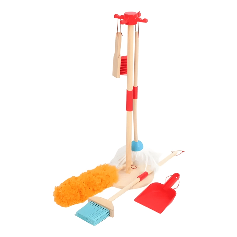 SET DE ASEO MONTESSORI DE MADERA PARA NIÑOS 6 PIEZAS - 3
