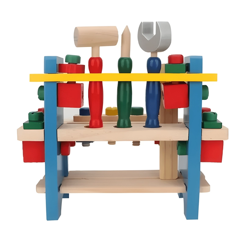 CAJA DE HERRAMIENTAS DE MADERA JUGUETE DIDACTICO NIÑOS - 1