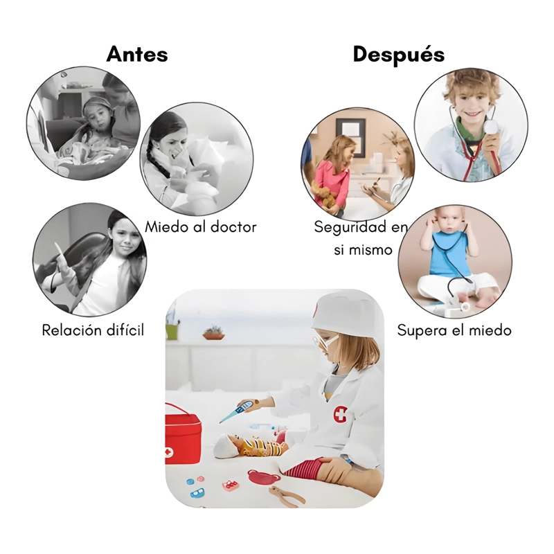 SET JUEGO DE ROLES DOCTOR MADERA MEKALIN PARA NIÑOS #1 - 2
