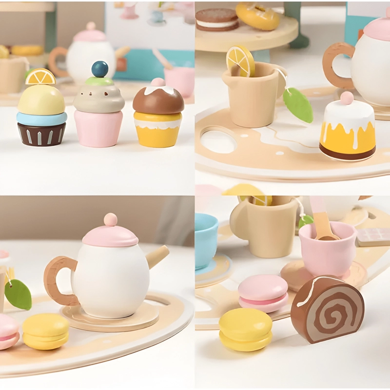 JUGUETE MALETA CON SOPORTE DE TE  POSTRES Y PASTELES - 1