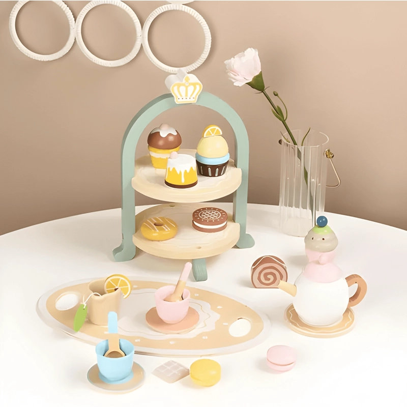 JUGUETE MALETA CON SOPORTE DE TE  POSTRES Y PASTELES - 3