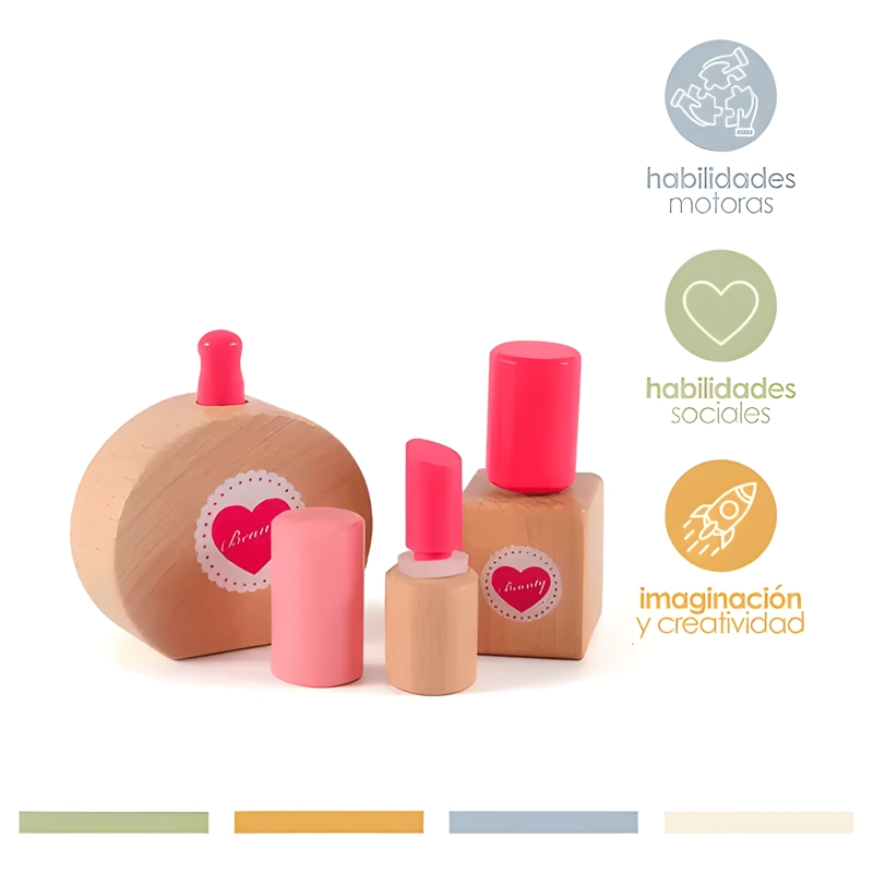 JUEGO DE MAQUILLAJE SET DE BELLEZA MADERA BANDU - 2