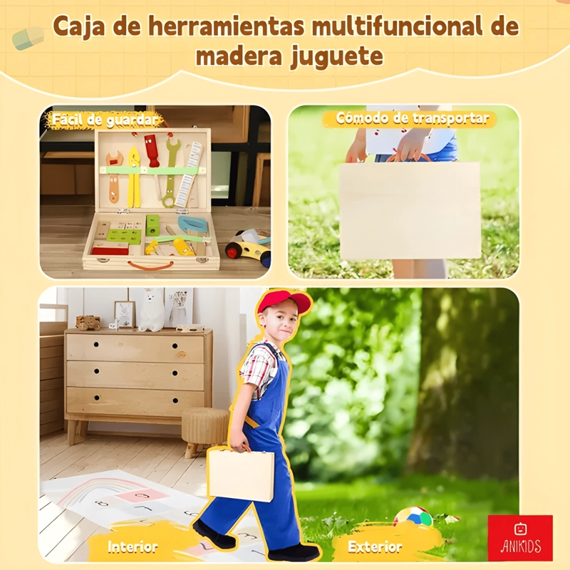CAJA DE HERRAMIENTAS MADERA JUGUETE MONTESSORI DIDACTICO #2 - 3