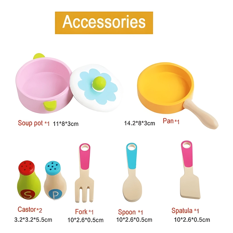 COCINA JUGUETE DE MADERA DIDACTICA PARA NIÑOS Y NIÑAS - 2