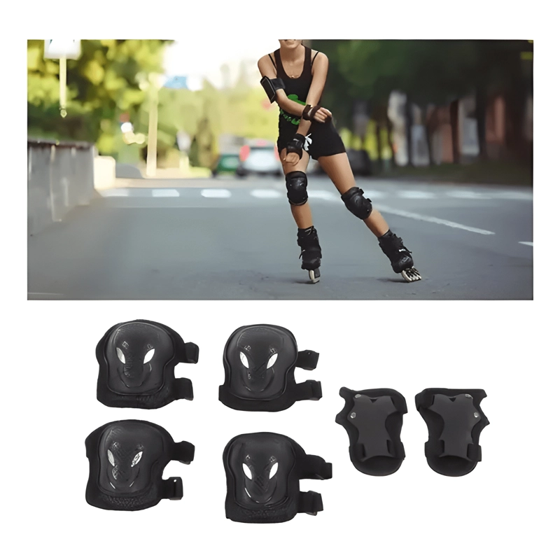 SET PROTECCION NIÑOS RODILLERAS CODERAS MUÑEQUERAS NEGRO - 2