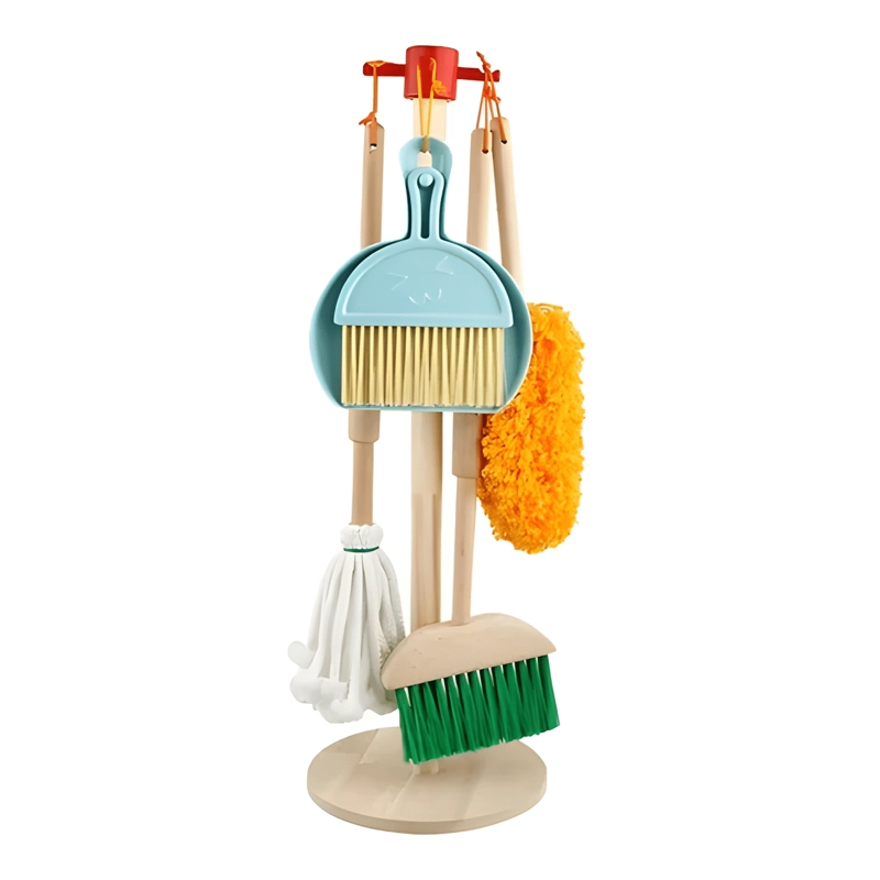 SET DE ASEO JUGUETE DE LIMPIEZA DE MADERA PARA NIÑOS - 1