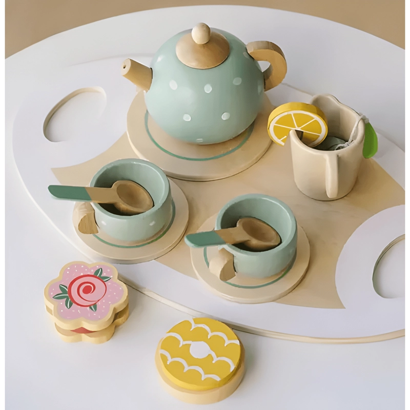 TAZAS DE TE  DE JUGUETE CON CALDERA Y PASTEL - 1