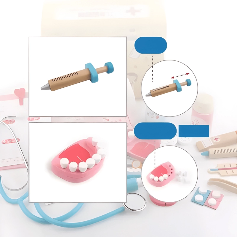 JUEGO DE JUGUETES DE MADERA DOCTOR DENTISTA PARA NIÑOS - 4