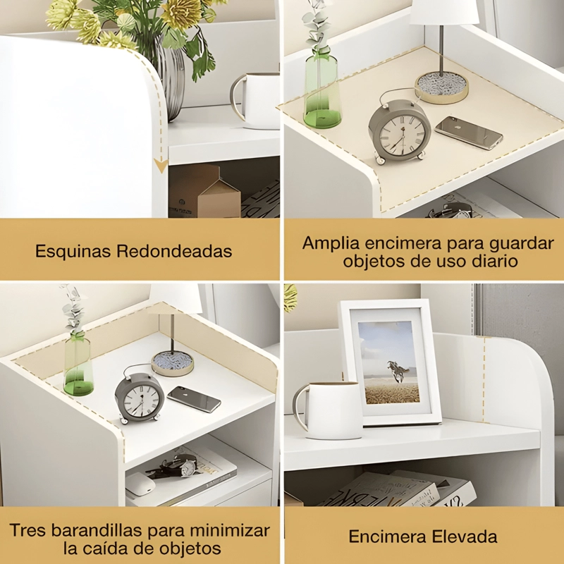 CAJONERA DE OFICINA MADERA MESITA MINIMALISTA BLANCA - 4