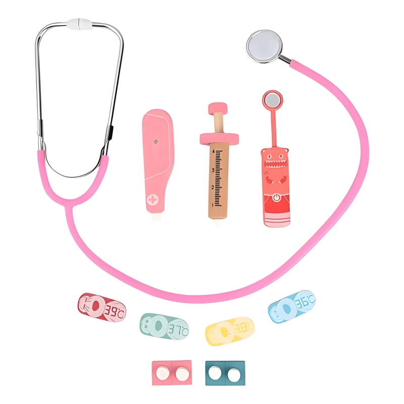 SET DOCTOR JUGUETE MADERA CON ESTETOSCOPIO PARA NIÑOS #4 - 1