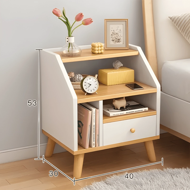 VELADOR LIVING MESA DE NOCHE 1 CAJON MDF 40X30X53CM BLANCO - 1