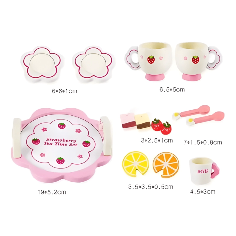 SET DE TAZAS DE TE  DE MADERA JUEGO DIDACTICO - 3